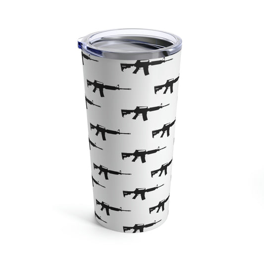 AR-15 Style Pattern (White) | Stainless Steel Tumbler 20oz