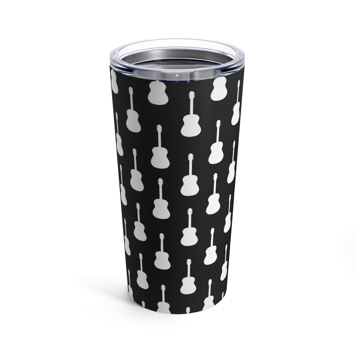 Acoustic Guitar Pattern (Black) | Stainless Steel Tumbler 20oz