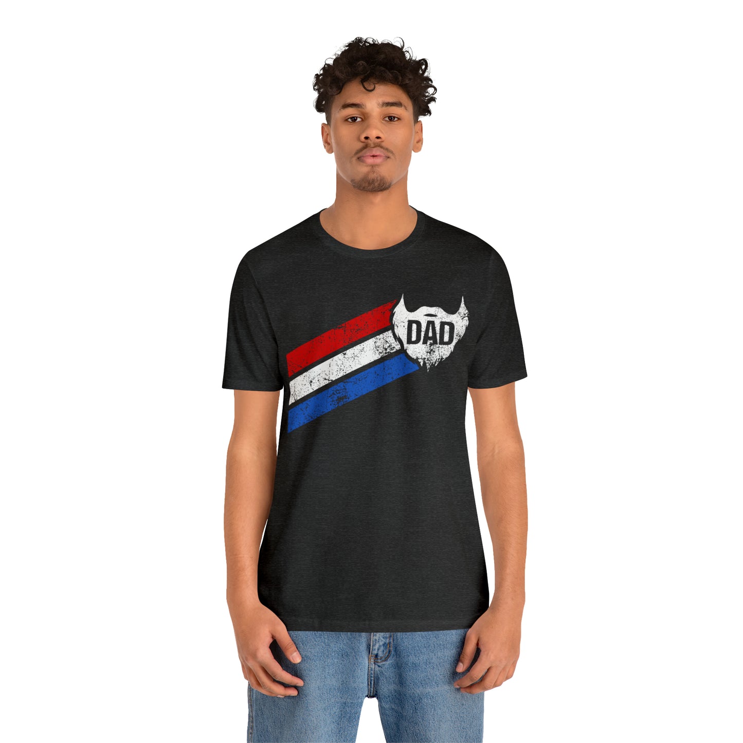 Dad Beard w/ Red, White & Blue Stripes | T-Shirt