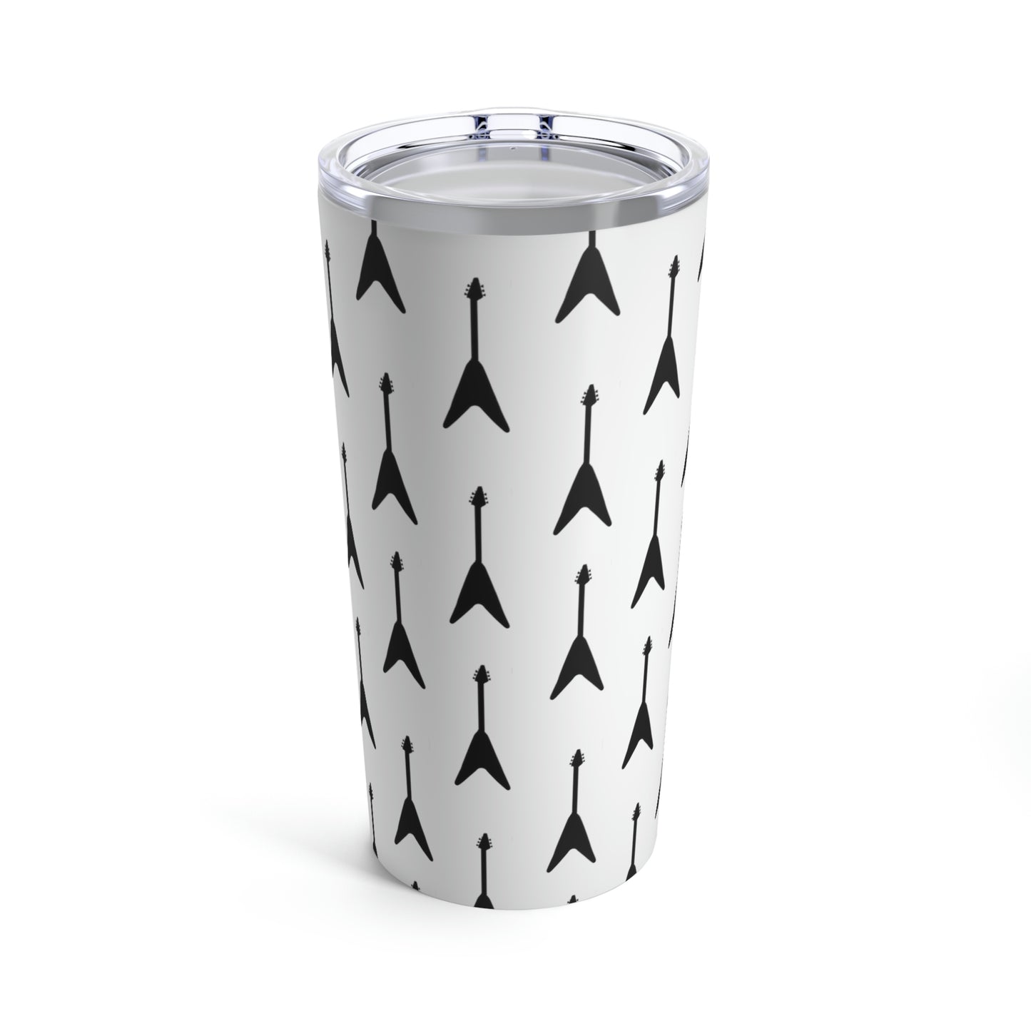 V-Style Guitar Pattern (White) | Stainless Steel Tumbler 20oz