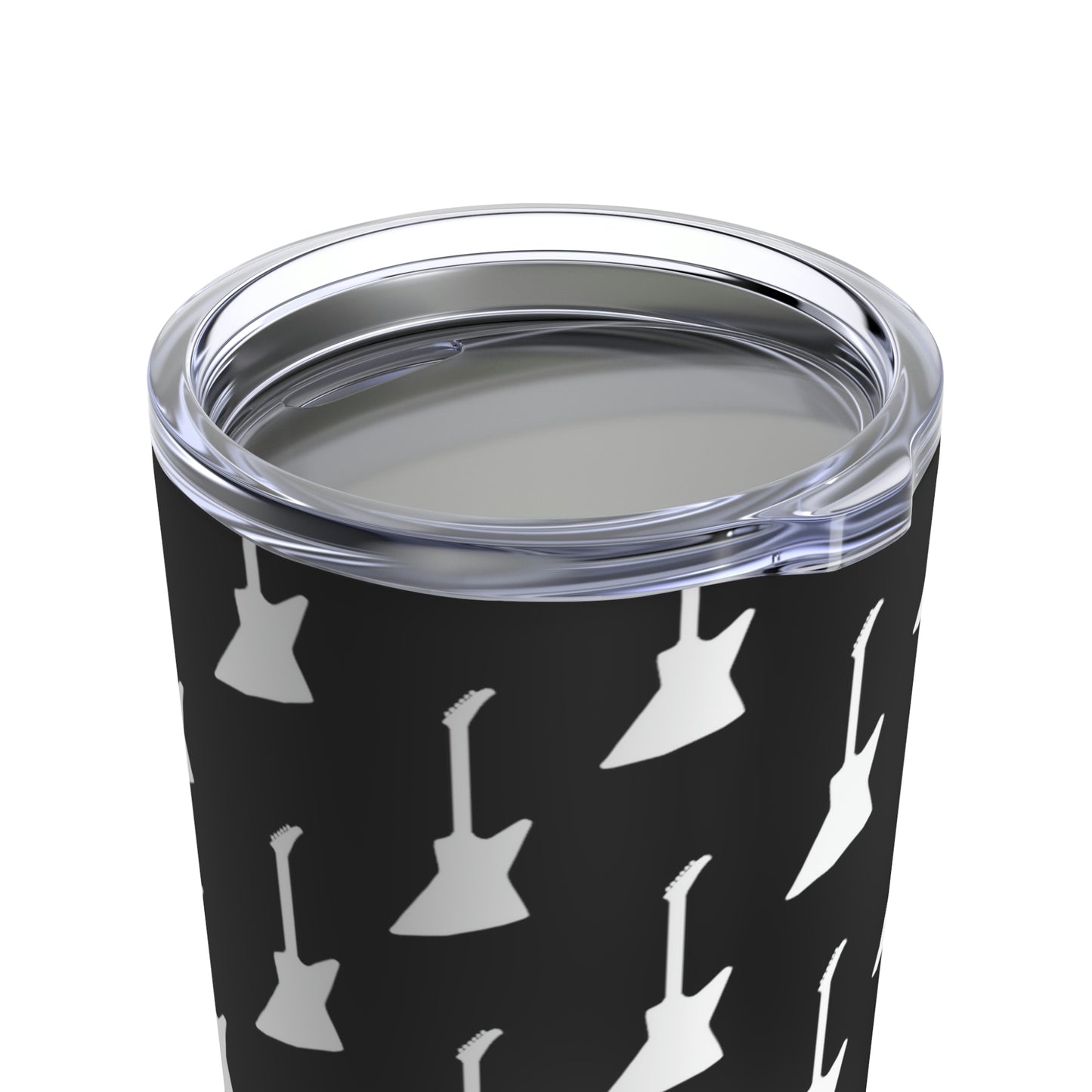 Explorer-Style Guitar Pattern (Black) | Stainless Steel Tumbler 20oz