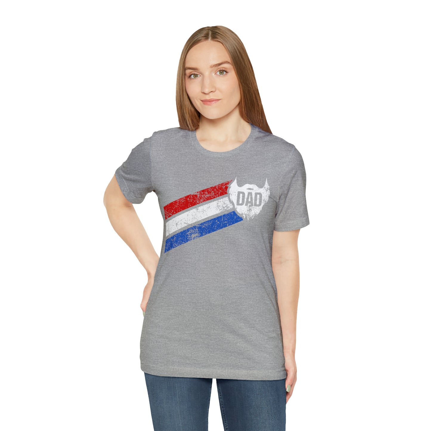 Dad Beard w/ Red, White & Blue Stripes | T-Shirt