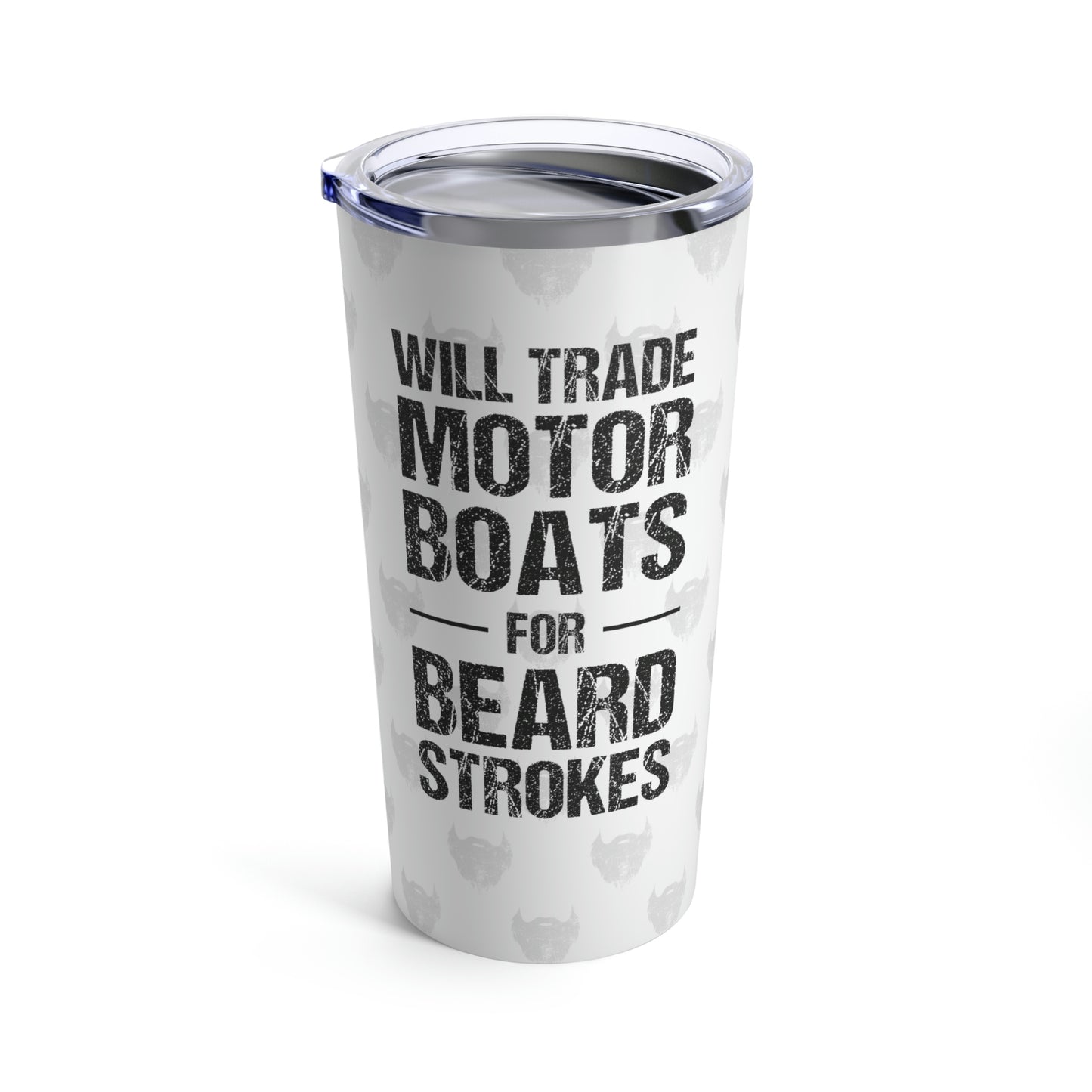 Motor Boats for Beard Strokes (White) | Stainless Steel Tumbler 20oz