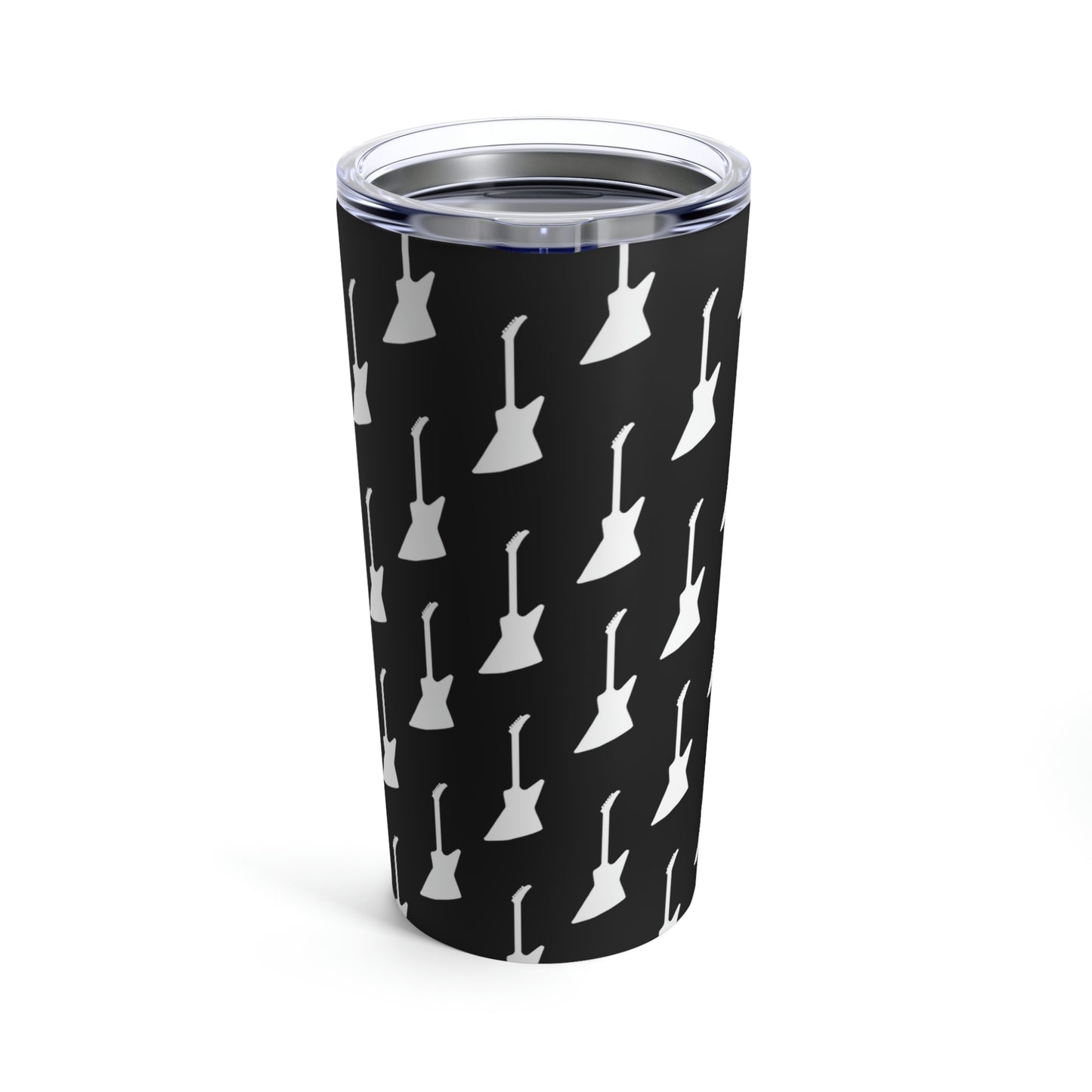 Explorer-Style Guitar Pattern (Black) | Stainless Steel Tumbler 20oz