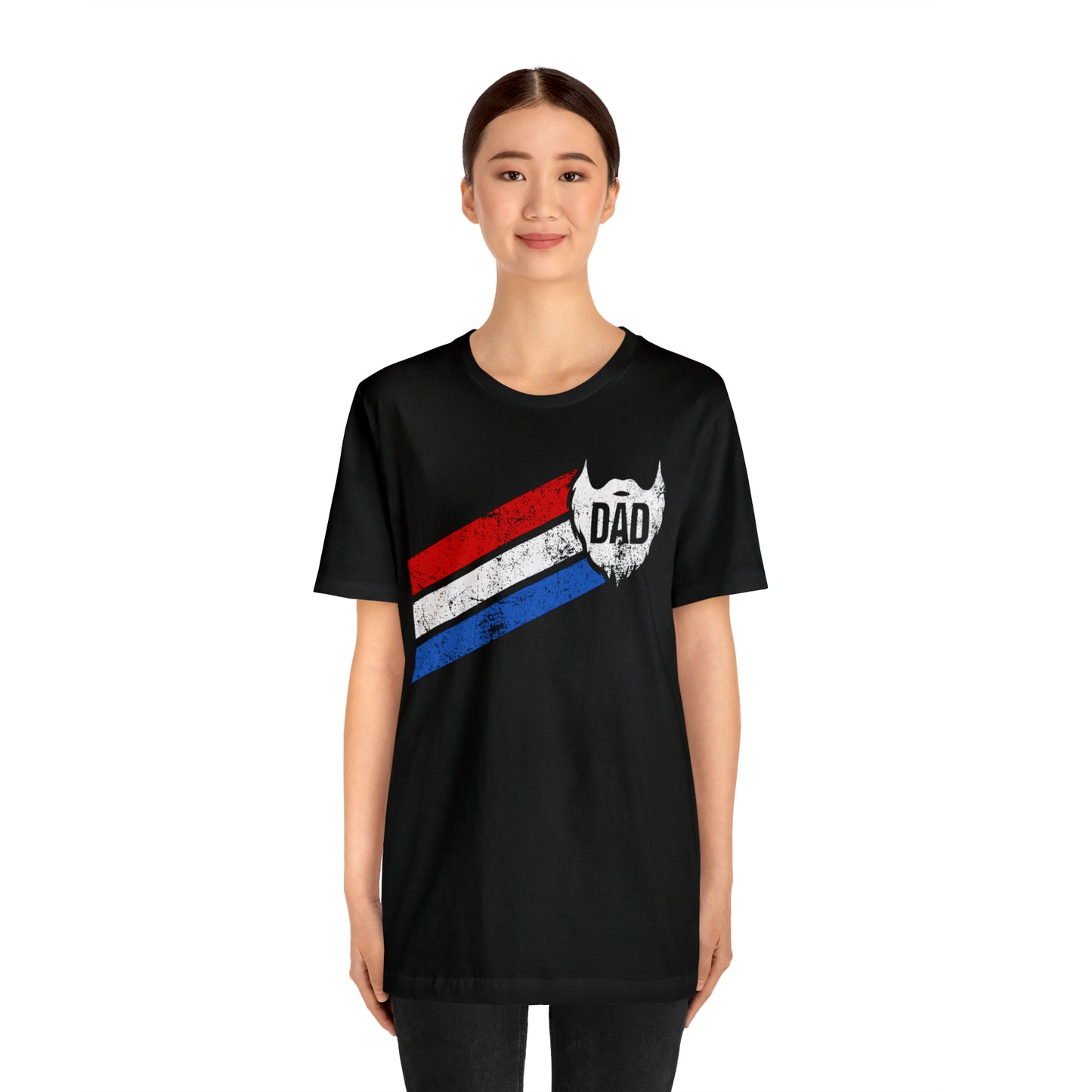 Dad Beard w/ Red, White & Blue Stripes | T-Shirt